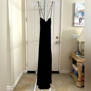 Zara Spaghetti Strap Open Back with Slit Midi Dress